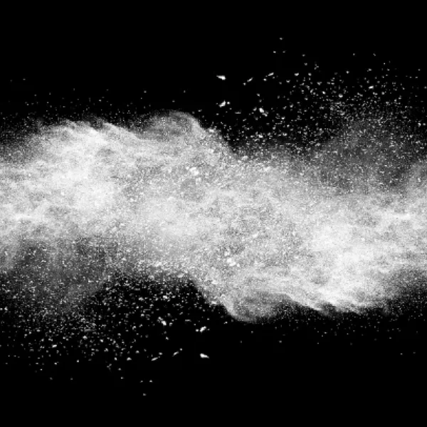 poudre blanche fond noir hjd process
